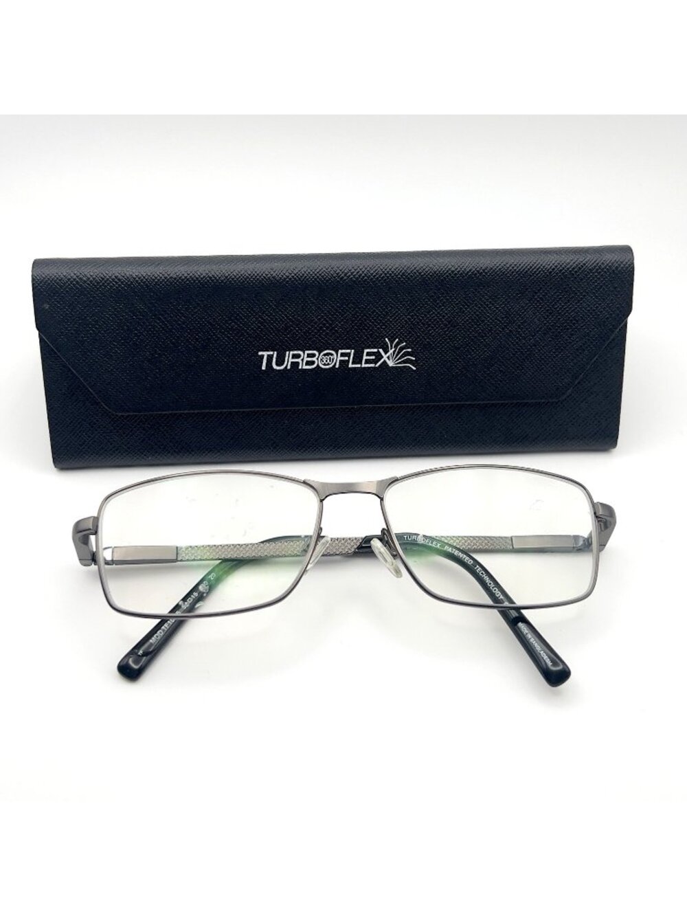 Turboflex TF1025 20 Eyeglass Frames Rectangular Gray Gunmetal Metal 54-15-140